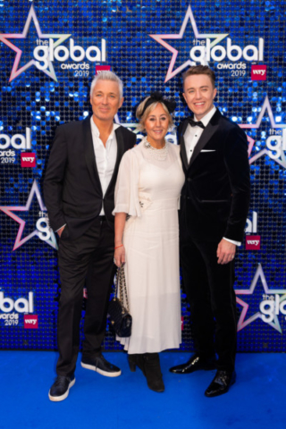 Martin Kemp (left), Shirlie Holliman, and Roman Kemp (right) attends The Global Awards 2019 with Very.co.uk held at London's Eventim Apollo Hammersmith, ©BronacMcNeill